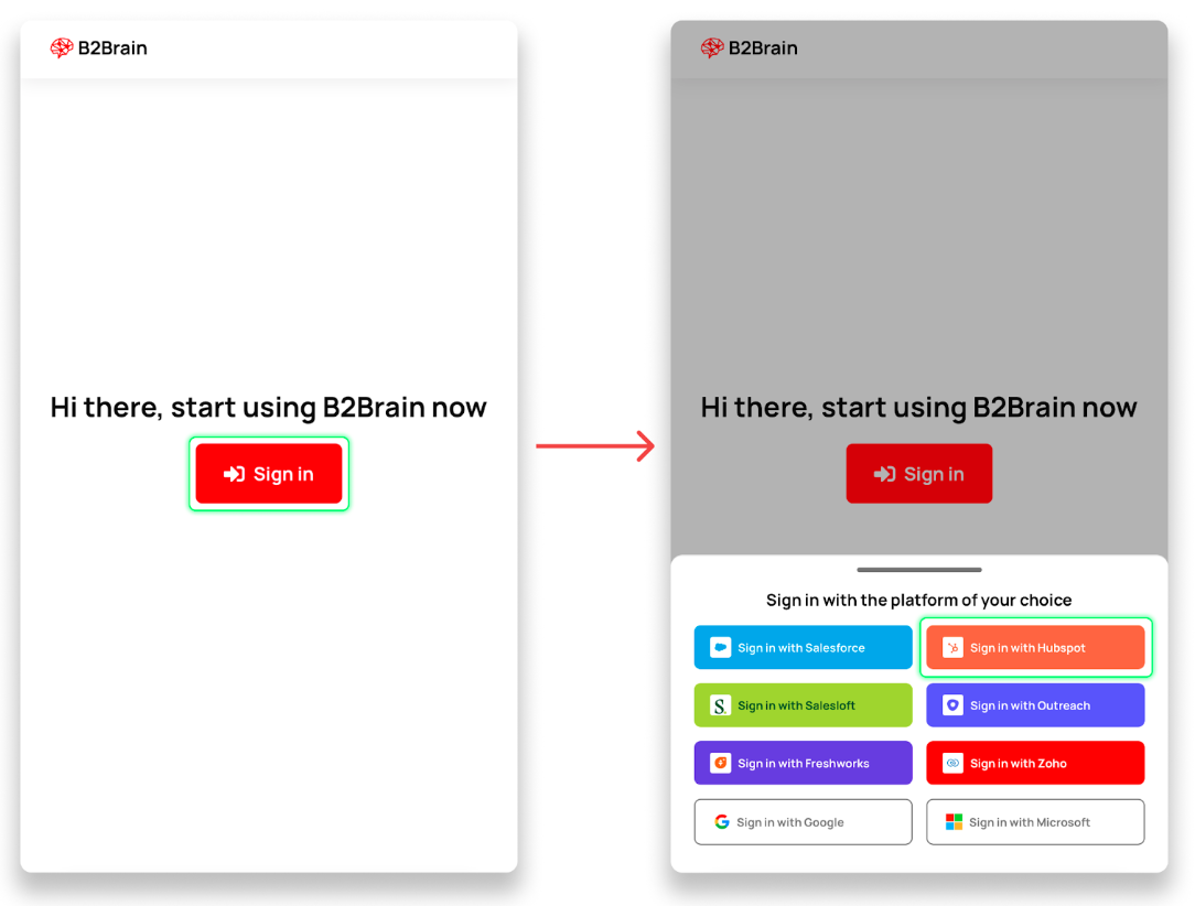 Sign in to B2Brain and start using it